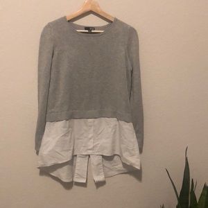 Layered look sweater